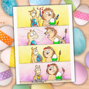 Tarjeta postal de Pascua de Llama VS León por N. J