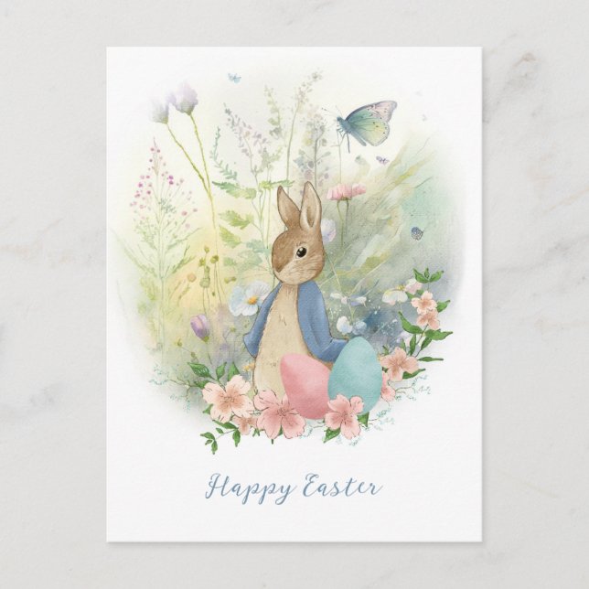 Tarjeta postal de Pascua de Peter Rabbit (Anverso)