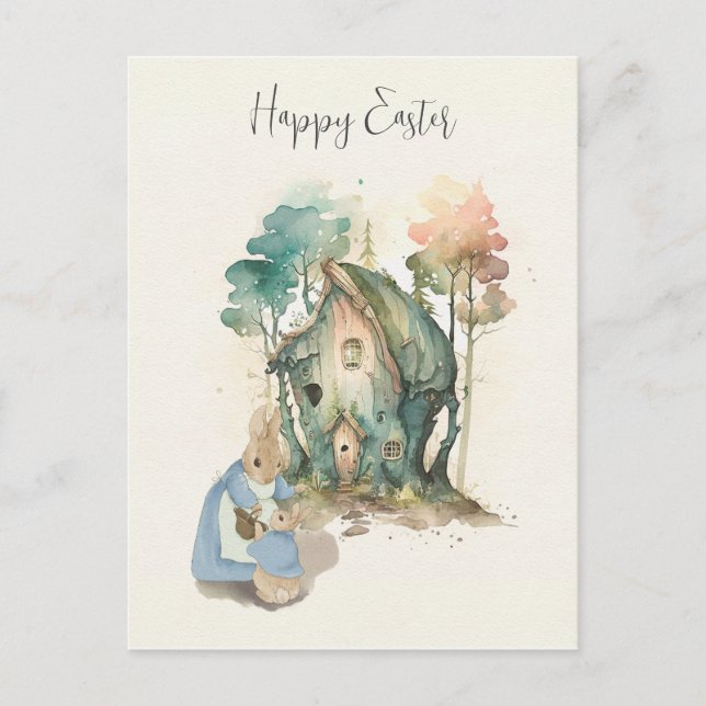 Tarjeta postal de Pascua de Peter Rabbit (Anverso)