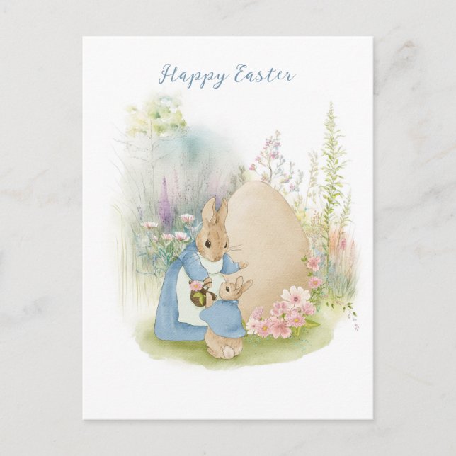 Tarjeta postal de Pascua de Peter Rabbit (Anverso)