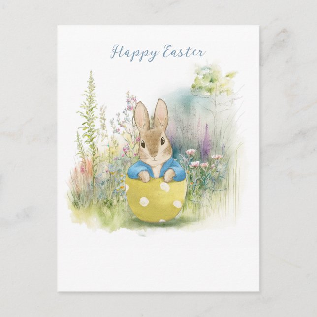 Tarjeta postal de Pascua de Peter Rabbit (Anverso)