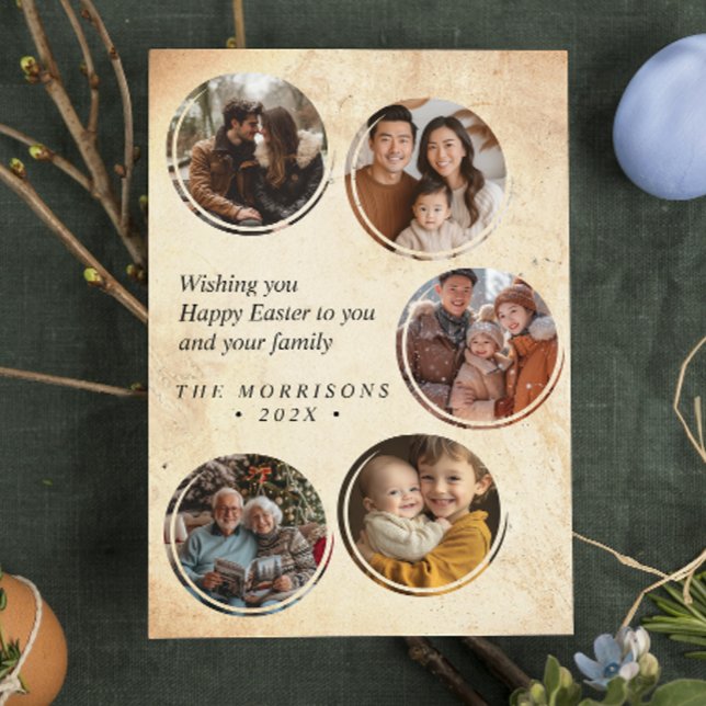 Tarjeta postal de Pascua rústica con 5 fotos perso (Subido por el creador)