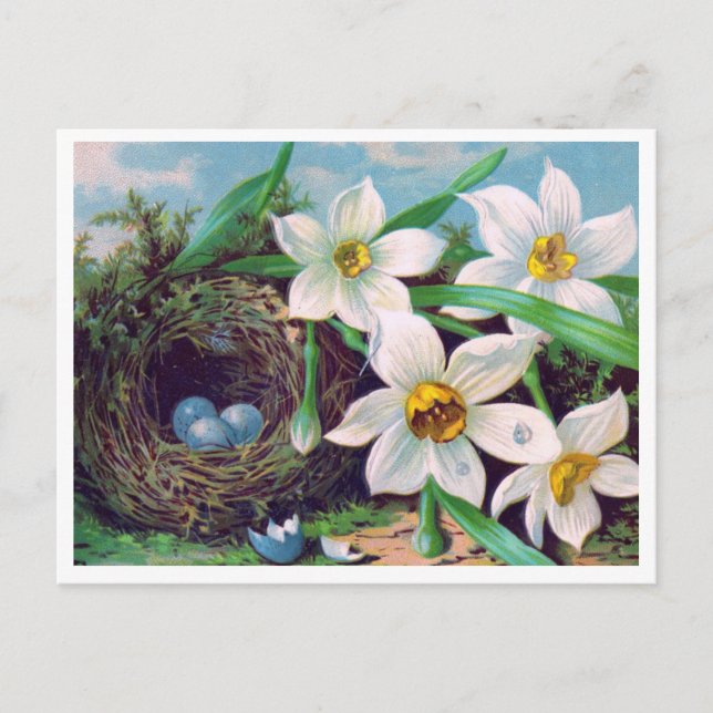 Tarjeta postal de Pascua vintage hermosa (Anverso)
