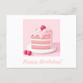 Tarjeta postal de pastel de cumpleaños feliz