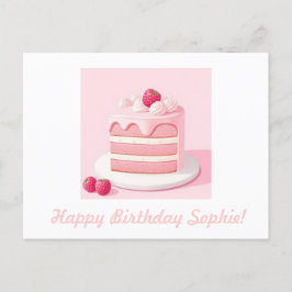 Tarjeta postal de pastel de cumpleaños feliz perso
