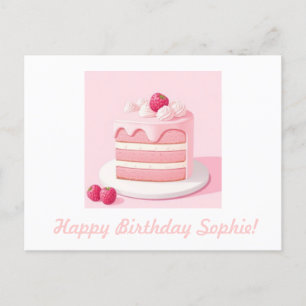 Tarjeta postal de pastel de cumpleaños feliz perso