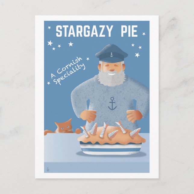 Tarjeta postal de pastel Stargazy (Anverso)