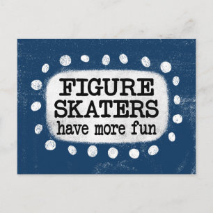 Tarjeta Postal de Patinadores Artísticos Divertido