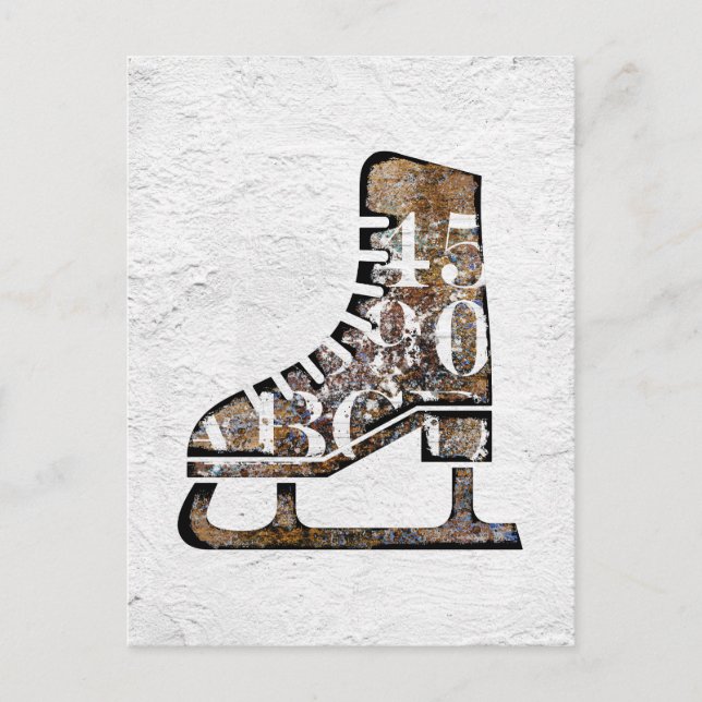 Tarjeta postal de patines de hielo - Arte de medio (Anverso)