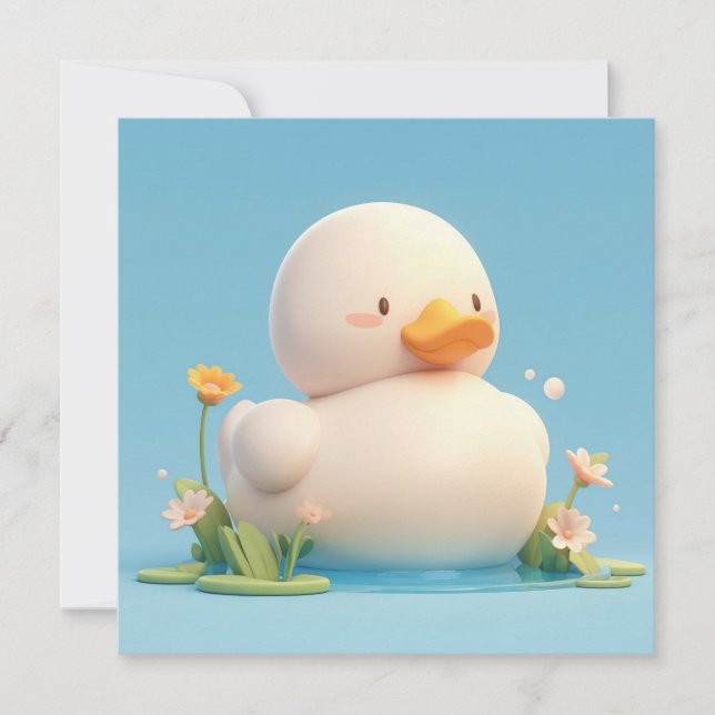 Tarjeta postal de pato de arcilla 3D lindo en esta (Anverso)