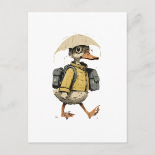 Tarjeta postal de pato de dibujos animados caprich