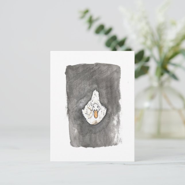 tarjeta postal de pato en la carretera (Anverso de pie)