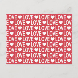 Tarjeta postal de patrón de amor blanco