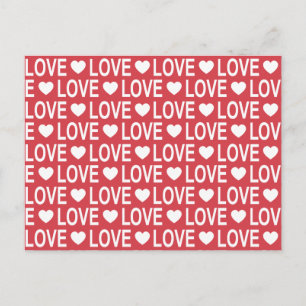 Tarjeta postal de patrón de amor blanco