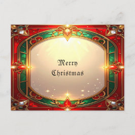 Tarjeta Postal de Patrón de Vidrio Pintado Ornamen
