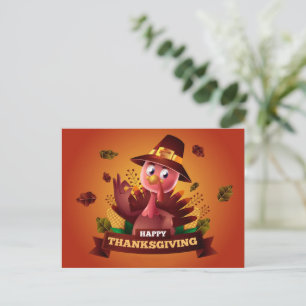 Tarjeta postal de pavo de Acción de Gracias