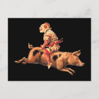 Tarjeta Postal de Payaso Loco