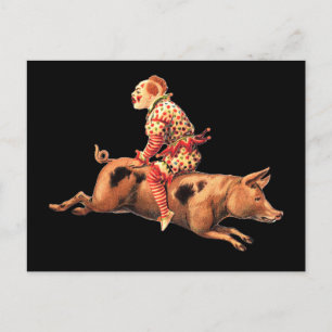 Tarjeta Postal de Payaso Loco