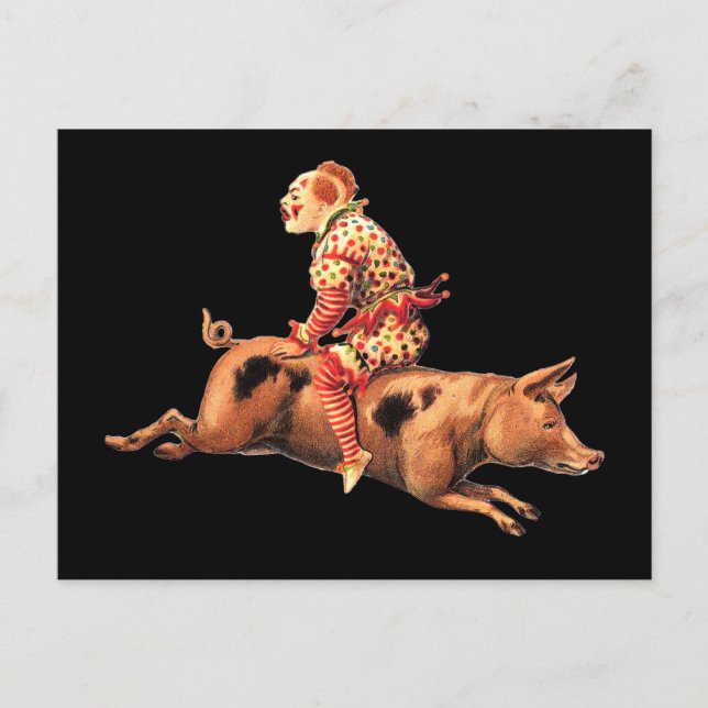 Tarjeta Postal de Payaso Loco (Anverso)