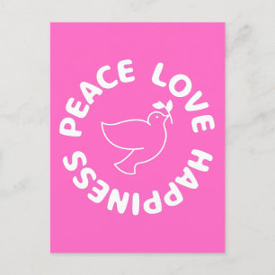 TARJETA POSTAL DE PAZ AMOR FELICIDAD