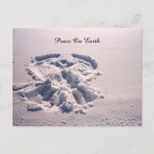 Tarjeta postal de Peace on Earth Snow Angel (Anverso)