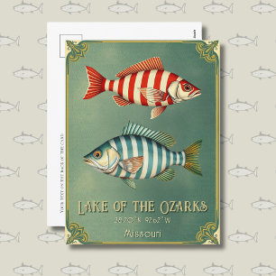 Tarjeta postal de peces del lago de los Ozarks Mis