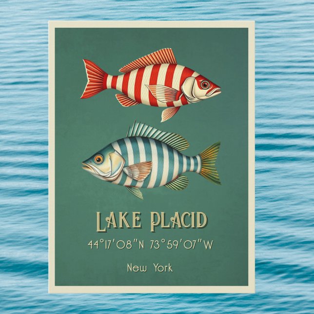 Tarjeta postal de peces náuticos de Lake Placid Nu (Subido por el creador)