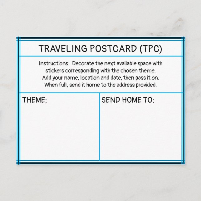 Tarjeta Postal de Pegatina Viajera (Anverso)