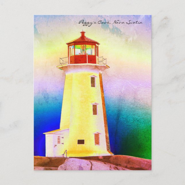 Tarjeta postal de Peggy's Cove Lighthouse Nova Sco (Anverso)