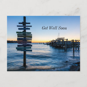 Tarjeta postal de Pensacola Bay Sign Sunset Dock p