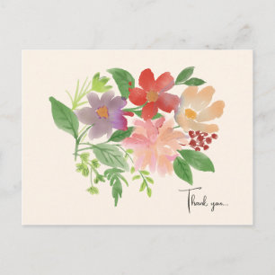 Tarjeta Postal de Pensamiento Floral Elegante