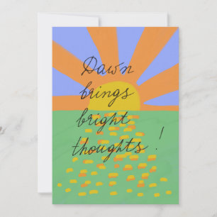 Tarjeta postal de pensamientos brillantes al amane