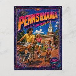 Tarjeta postal de Pensilvania de los 80 retro
