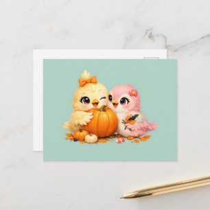 Tarjeta postal de pequeños amigos pájaros de Hallo