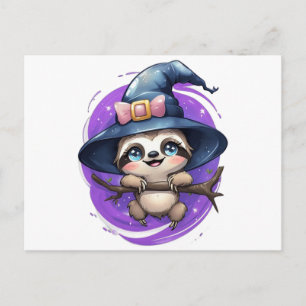 Tarjeta Postal de Perezosa Bruja Adorable