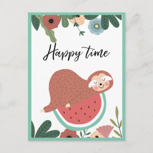 Tarjeta postal de perezoso