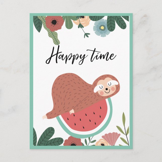 Tarjeta postal de perezoso (Anverso)