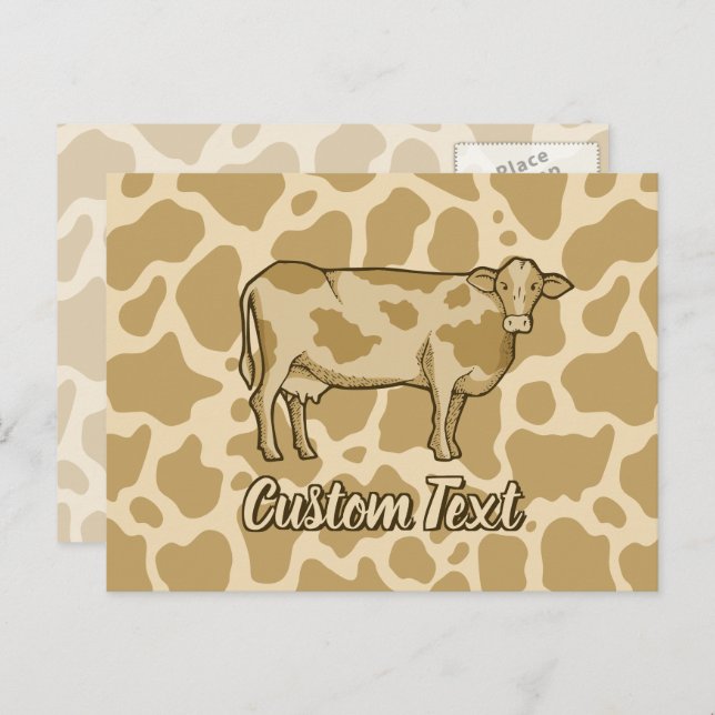 Tarjeta postal de perfil de vaca (Anverso / Reverso)