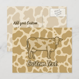 Tarjeta postal de perfil de vaca