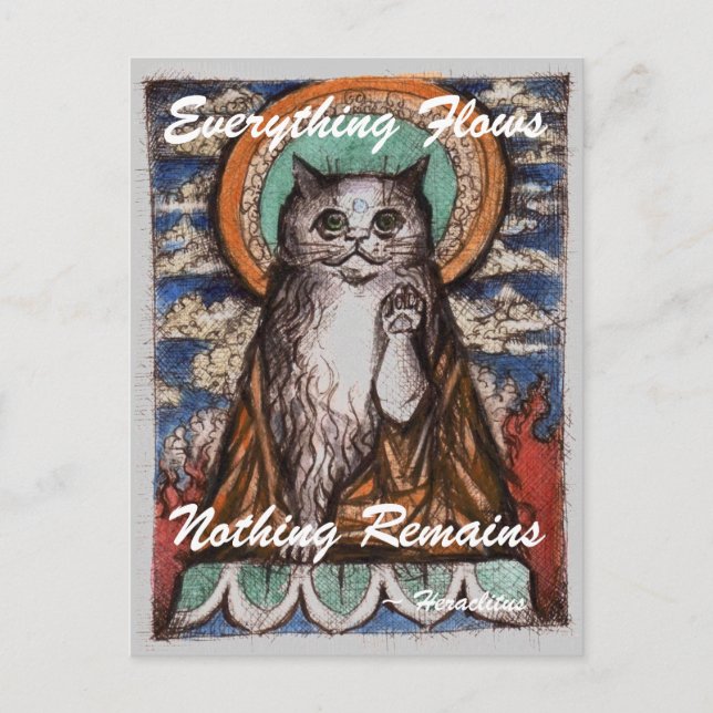Tarjeta postal de permanencia del gato Dharma (Anverso)