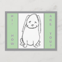 Tarjeta postal de perro de dibujos animados regord