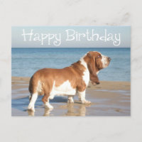 Tarjeta postal de perro de porcino del cumpleaños 
