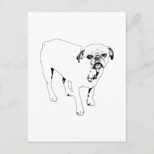 Tarjeta postal de perro delineado brillante para a