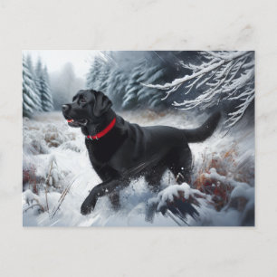 Tarjeta postal de perro Labrador Retriever negro e