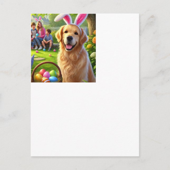 Tarjeta postal de perro retriever dorado en vacaci (Anverso)