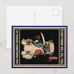 Tarjeta postal de perro "Todo te matará"