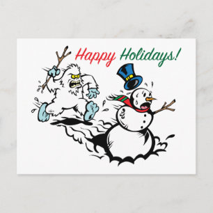 Tarjeta postal de Persecución del muñeco de nieve