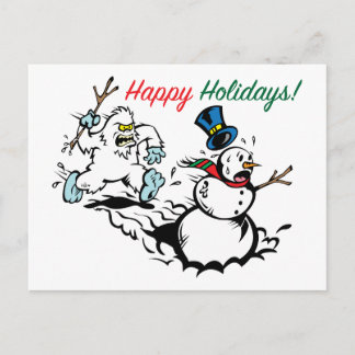 Tarjeta postal de Persecución del muñeco de nieve 