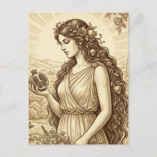 Tarjeta Postal de Perséfone Diosa Griega