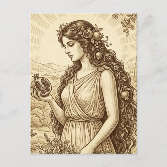 Tarjeta Postal de Perséfone Diosa Griega (Anverso)